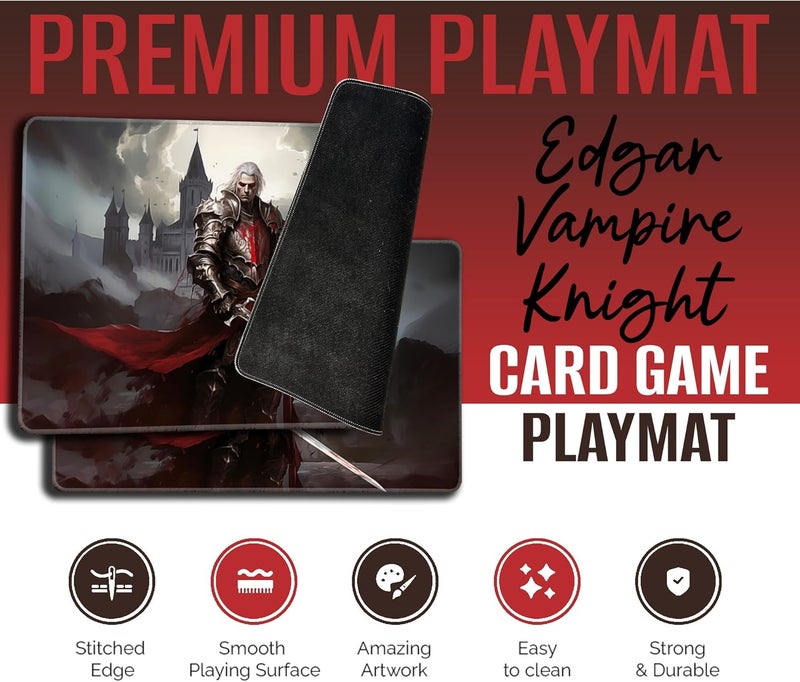 Digital Sorcery Studio Store Card Game Playmat - Premium Stitched Edge - Perfect for MTG Commander Decks (Edgar Vampire Knight) - Image 2